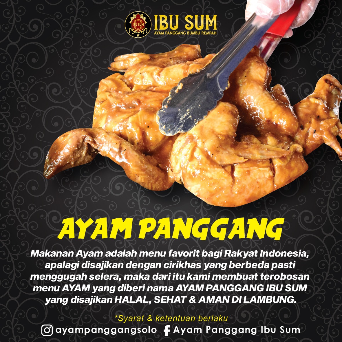 Ayam negeri utuh panggang